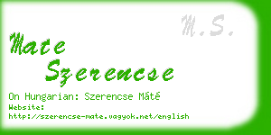 mate szerencse business card