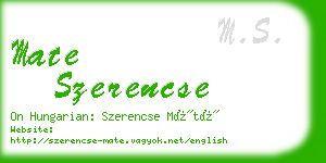 mate szerencse business card